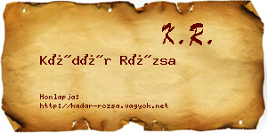 Kádár Rózsa névjegykártya