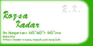 rozsa kadar business card